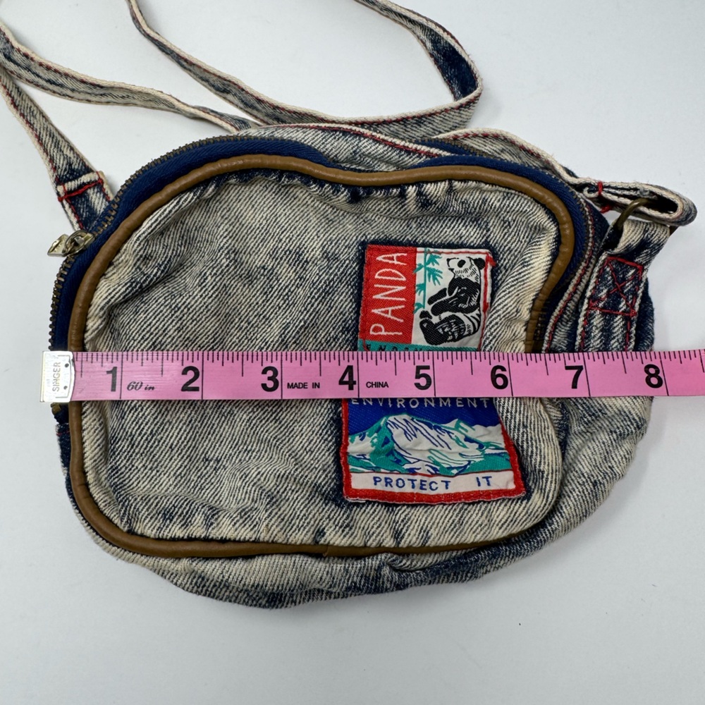 Vintage Denim Animal Rights Crossbody Purse, Envi… - image 5